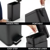 image:imagemDesign Small Modern 13 Gallon Rectangle Metal Lidded Step Trash Can Compact Garbage Bin with Removable Liner Bucket and Handle for Bathroom Kitchen Craft Room Office Garage  BlackBlack