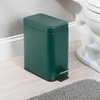 image:imagemDesign Small Modern 13 Gallon Rectangle Metal Lidded Step Trash Can Compact Garbage Bin with Removable Liner Bucket and Handle for Bathroom Kitchen Craft Room Office Garage  BlackHunter
