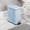 image:imagemDesign Small Modern 13 Gallon Rectangle Metal Lidded Step Trash Can Compact Garbage Bin with Removable Liner Bucket and Handle for Bathroom Kitchen Craft Room Office Garage  BlackLight Blue