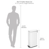 image:imagemDesign Small Modern 13 Gallon Rectangle Metal Lidded Step Trash Can Compact Garbage Bin with Removable Liner Bucket and Handle for Bathroom Kitchen Craft Room Office Garage  BlackWhite