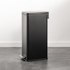 image:imagemDesign Small Modern 13 Gallon Rectangle Metal Lidded Step Trash Can Compact Garbage Bin with Removable Liner Bucket and Handle for Bathroom Kitchen Craft Room Office Garage  BlackBlack