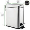 image:imagemDesign Small Modern 13 Gallon Rectangle Metal Lidded Step Trash Can Compact Garbage Bin with Removable Liner Bucket and Handle for Bathroom Kitchen Craft Room Office Garage  BlackChrome
