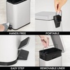 image:imagemDesign Small Modern 13 Gallon Rectangle Metal Lidded Step Trash Can Compact Garbage Bin with Removable Liner Bucket and Handle for Bathroom Kitchen Craft Room Office Garage  BlackLight Grey