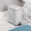 image:imagemDesign Small Modern 13 Gallon Rectangle Metal Lidded Step Trash Can Compact Garbage Bin with Removable Liner Bucket and Handle for Bathroom Kitchen Craft Room Office Garage  BlackLight Grey
