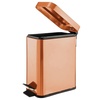 image:imagemDesign Small Modern 13 Gallon Rectangle Metal Lidded Step Trash Can Compact Garbage Bin with Removable Liner Bucket and Handle for Bathroom Kitchen Craft Room Office Garage  BlackCopper