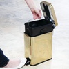 image:imagemDesign Small Modern 13 Gallon Rectangle Metal Lidded Step Trash Can Compact Garbage Bin with Removable Liner Bucket and Handle for Bathroom Kitchen Craft Room Office Garage  BlackSoft Brass