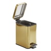 image:imagemDesign Small Modern 13 Gallon Rectangle Metal Lidded Step Trash Can Compact Garbage Bin with Removable Liner Bucket and Handle for Bathroom Kitchen Craft Room Office Garage  BlackSoft Brass