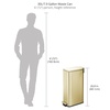 image:imagemDesign Small Modern 13 Gallon Rectangle Metal Lidded Step Trash Can Compact Garbage Bin with Removable Liner Bucket and Handle for Bathroom Kitchen Craft Room Office Garage  BlackSoft Brass