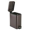 image:imagemDesign Small Modern 13 Gallon Rectangle Metal Lidded Step Trash Can Compact Garbage Bin with Removable Liner Bucket and Handle for Bathroom Kitchen Craft Room Office Garage  BlackBronze