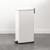 image:imagemDesign Small Modern 13 Gallon Rectangle Metal Lidded Step Trash Can Compact Garbage Bin with Removable Liner Bucket and Handle for Bathroom Kitchen Craft Room Office Garage  BlackWhite