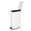 image:imagemDesign Small Modern 13 Gallon Rectangle Metal Lidded Step Trash Can Compact Garbage Bin with Removable Liner Bucket and Handle for Bathroom Kitchen Craft Room Office Garage  BlackWhite