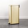 image:imagemDesign Small Modern 13 Gallon Rectangle Metal Lidded Step Trash Can Compact Garbage Bin with Removable Liner Bucket and Handle for Bathroom Kitchen Craft Room Office Garage  BlackSoft Brass