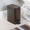 image:imagemDesign Small Modern 13 Gallon Rectangle Metal Lidded Step Trash Can Compact Garbage Bin with Removable Liner Bucket and Handle for Bathroom Kitchen Craft Room Office Garage  BlackBronze