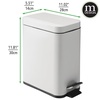 image:imagemDesign Small Modern 13 Gallon Rectangle Metal Lidded Step Trash Can Compact Garbage Bin with Removable Liner Bucket and Handle for Bathroom Kitchen Craft Room Office Garage  BlackLight Grey