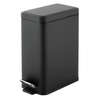 image:imagemDesign Small Modern 13 Gallon Rectangle Metal Lidded Step Trash Can Compact Garbage Bin with Removable Liner Bucket and Handle for Bathroom Kitchen Craft Room Office Garage  BlackBlack