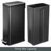 image:imagemDesign Small Modern 13 Gallon Rectangle Metal Lidded Step Trash Can Compact Garbage Bin with Removable Liner Bucket and Handle for Bathroom Kitchen Craft Room Office Garage  BlackBlack