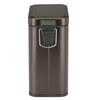 image:imagemDesign Small Modern 13 Gallon Rectangle Metal Lidded Step Trash Can Compact Garbage Bin with Removable Liner Bucket and Handle for Bathroom Kitchen Craft Room Office Garage  BlackBronze