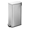 image:imagemDesign Small Modern 13 Gallon Rectangle Metal Lidded Step Trash Can Compact Garbage Bin with Removable Liner Bucket and Handle for Bathroom Kitchen Craft Room Office Garage  BlackBrushed