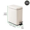 image:imagemDesign Small Modern 13 Gallon Rectangle Metal Lidded Step Trash Can Compact Garbage Bin with Removable Liner Bucket and Handle for Bathroom Kitchen Craft Room Office Garage  BlackCream