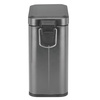 image:imagemDesign Small Modern 13 Gallon Rectangle Metal Lidded Step Trash Can Compact Garbage Bin with Removable Liner Bucket and Handle for Bathroom Kitchen Craft Room Office Garage  BlackGraphite Gray