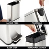 image:imagemDesign Small Modern 13 Gallon Rectangle Metal Lidded Step Trash Can Compact Garbage Bin with Removable Liner Bucket and Handle for Bathroom Kitchen Craft Room Office Garage  BlackBrushed