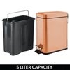image:imagemDesign Small Modern 13 Gallon Rectangle Metal Lidded Step Trash Can Compact Garbage Bin with Removable Liner Bucket and Handle for Bathroom Kitchen Craft Room Office Garage  BlackCopper