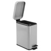 image:imagemDesign Small Modern 13 Gallon Rectangle Metal Lidded Step Trash Can Compact Garbage Bin with Removable Liner Bucket and Handle for Bathroom Kitchen Craft Room Office Garage  BlackGray