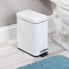 image:imagemDesign Small Modern 13 Gallon Rectangle Metal Lidded Step Trash Can Compact Garbage Bin with Removable Liner Bucket and Handle for Bathroom Kitchen Craft Room Office Garage  BlackWhite