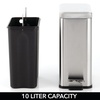 image:imagemDesign Small Modern 13 Gallon Rectangle Metal Lidded Step Trash Can Compact Garbage Bin with Removable Liner Bucket and Handle for Bathroom Kitchen Craft Room Office Garage  BlackBrushed