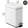image:imagemDesign Small Modern 13 Gallon Rectangle Metal Lidded Step Trash Can Compact Garbage Bin with Removable Liner Bucket and Handle for Bathroom Kitchen Craft Room Office Garage  BlackWhite
