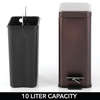 image:imagemDesign Small Modern 13 Gallon Rectangle Metal Lidded Step Trash Can Compact Garbage Bin with Removable Liner Bucket and Handle for Bathroom Kitchen Craft Room Office Garage  BlackBronze