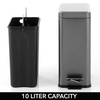 image:imagemDesign Small Modern 13 Gallon Rectangle Metal Lidded Step Trash Can Compact Garbage Bin with Removable Liner Bucket and Handle for Bathroom Kitchen Craft Room Office Garage  BlackGraphite Gray