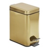 image:imagemDesign Small Modern 13 Gallon Rectangle Metal Lidded Step Trash Can Compact Garbage Bin with Removable Liner Bucket and Handle for Bathroom Kitchen Craft Room Office Garage  BlackSoft Brass