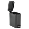 image:imagemDesign Small Modern 13 Gallon Rectangle Metal Lidded Step Trash Can Compact Garbage Bin with Removable Liner Bucket and Handle for Bathroom Kitchen Craft Room Office Garage  BlackBlack