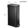 image:imagemDesign Small Modern 13 Gallon Rectangle Metal Lidded Step Trash Can Compact Garbage Bin with Removable Liner Bucket and Handle for Bathroom Kitchen Craft Room Office Garage  BlackBlack