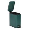 image:imagemDesign Small Modern 13 Gallon Rectangle Metal Lidded Step Trash Can Compact Garbage Bin with Removable Liner Bucket and Handle for Bathroom Kitchen Craft Room Office Garage  BlackHunter