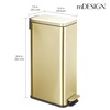 image:imagemDesign Small Modern 13 Gallon Rectangle Metal Lidded Step Trash Can Compact Garbage Bin with Removable Liner Bucket and Handle for Bathroom Kitchen Craft Room Office Garage  BlackSoft Brass