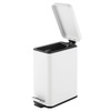 image:imagemDesign Small Modern 13 Gallon Rectangle Metal Lidded Step Trash Can Compact Garbage Bin with Removable Liner Bucket and Handle for Bathroom Kitchen Craft Room Office Garage  BlackWhite