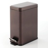 image:imagemDesign Small Modern 13 Gallon Rectangle Metal Lidded Step Trash Can Compact Garbage Bin with Removable Liner Bucket and Handle for Bathroom Kitchen Craft Room Office Garage  BlackBronze
