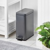 image:imagemDesign Small Modern 13 Gallon Rectangle Metal Lidded Step Trash Can Compact Garbage Bin with Removable Liner Bucket and Handle for Bathroom Kitchen Craft Room Office Garage  BlackGraphite Gray