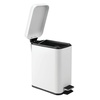 image:imagemDesign Small Modern 13 Gallon Rectangle Metal Lidded Step Trash Can Compact Garbage Bin with Removable Liner Bucket and Handle for Bathroom Kitchen Craft Room Office Garage  BlackWhite