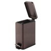image:imagemDesign Small Modern 13 Gallon Rectangle Metal Lidded Step Trash Can Compact Garbage Bin with Removable Liner Bucket and Handle for Bathroom Kitchen Craft Room Office Garage  BlackBronze