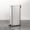 image:imagemDesign Small Modern 13 Gallon Rectangle Metal Lidded Step Trash Can Compact Garbage Bin with Removable Liner Bucket and Handle for Bathroom Kitchen Craft Room Office Garage  BlackBrushed
