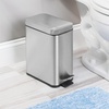 image:imagemDesign Small Modern 13 Gallon Rectangle Metal Lidded Step Trash Can Compact Garbage Bin with Removable Liner Bucket and Handle for Bathroom Kitchen Craft Room Office Garage  BlackBrushed