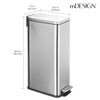 image:imagemDesign Small Modern 13 Gallon Rectangle Metal Lidded Step Trash Can Compact Garbage Bin with Removable Liner Bucket and Handle for Bathroom Kitchen Craft Room Office Garage  BlackBrushed