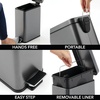 image:imagemDesign Small Modern 13 Gallon Rectangle Metal Lidded Step Trash Can Compact Garbage Bin with Removable Liner Bucket and Handle for Bathroom Kitchen Craft Room Office Garage  BlackGraphite Gray