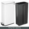 image:imagemDesign Small Modern 13 Gallon Rectangle Metal Lidded Step Trash Can Compact Garbage Bin with Removable Liner Bucket and Handle for Bathroom Kitchen Craft Room Office Garage  BlackWhite