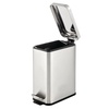 image:imagemDesign Small Modern 13 Gallon Rectangle Metal Lidded Step Trash Can Compact Garbage Bin with Removable Liner Bucket and Handle for Bathroom Kitchen Craft Room Office Garage  BlackBrushed