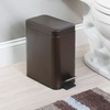 image:imagemDesign Small Modern 13 Gallon Rectangle Metal Lidded Step Trash Can Compact Garbage Bin with Removable Liner Bucket and Handle for Bathroom Kitchen Craft Room Office Garage  BlackBronze