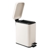 image:imagemDesign Small Modern 13 Gallon Rectangle Metal Lidded Step Trash Can Compact Garbage Bin with Removable Liner Bucket and Handle for Bathroom Kitchen Craft Room Office Garage  BlackCream